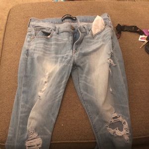 Express size 10 distressed flare leg jeans